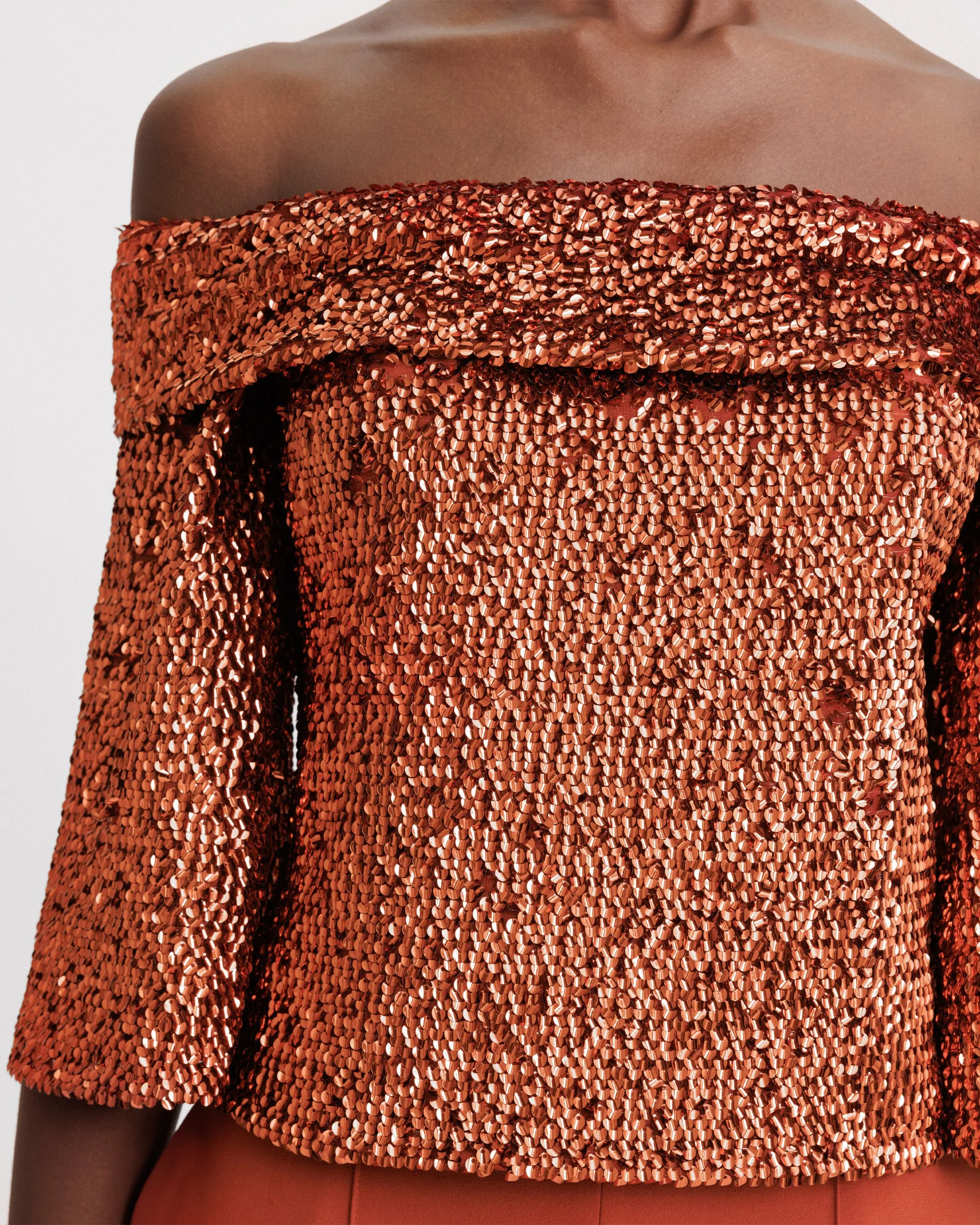 Off-Shoulders Sequins Set