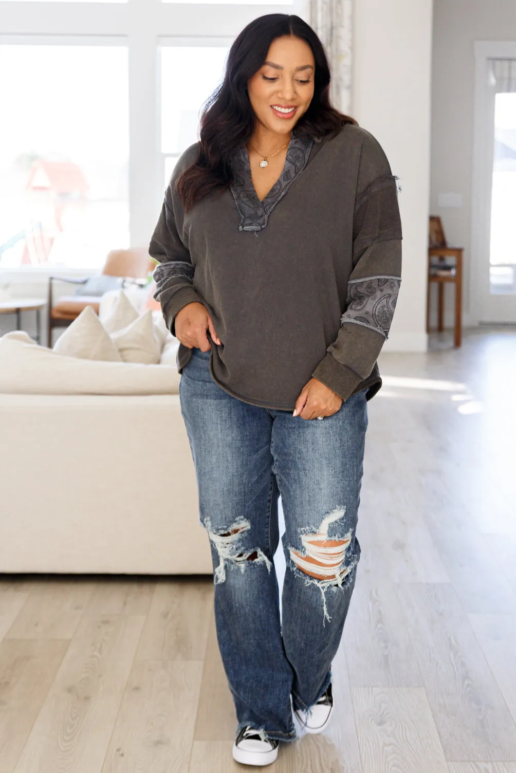 *Online Exclusive* Moonstone Mineral Wash Pullover