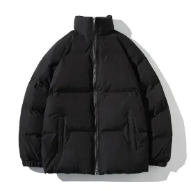 Parkas Thicken Warm Coat Stand Collar Jackets Solid Color Winter Fashion New Streetwear