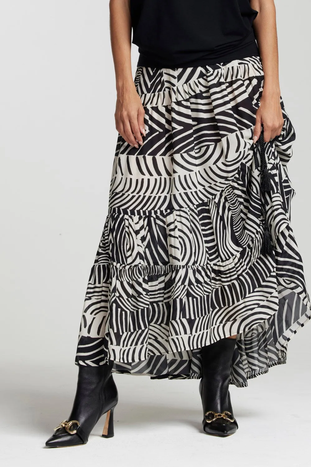 Paula Ryan Layered Skirt - Herringbone