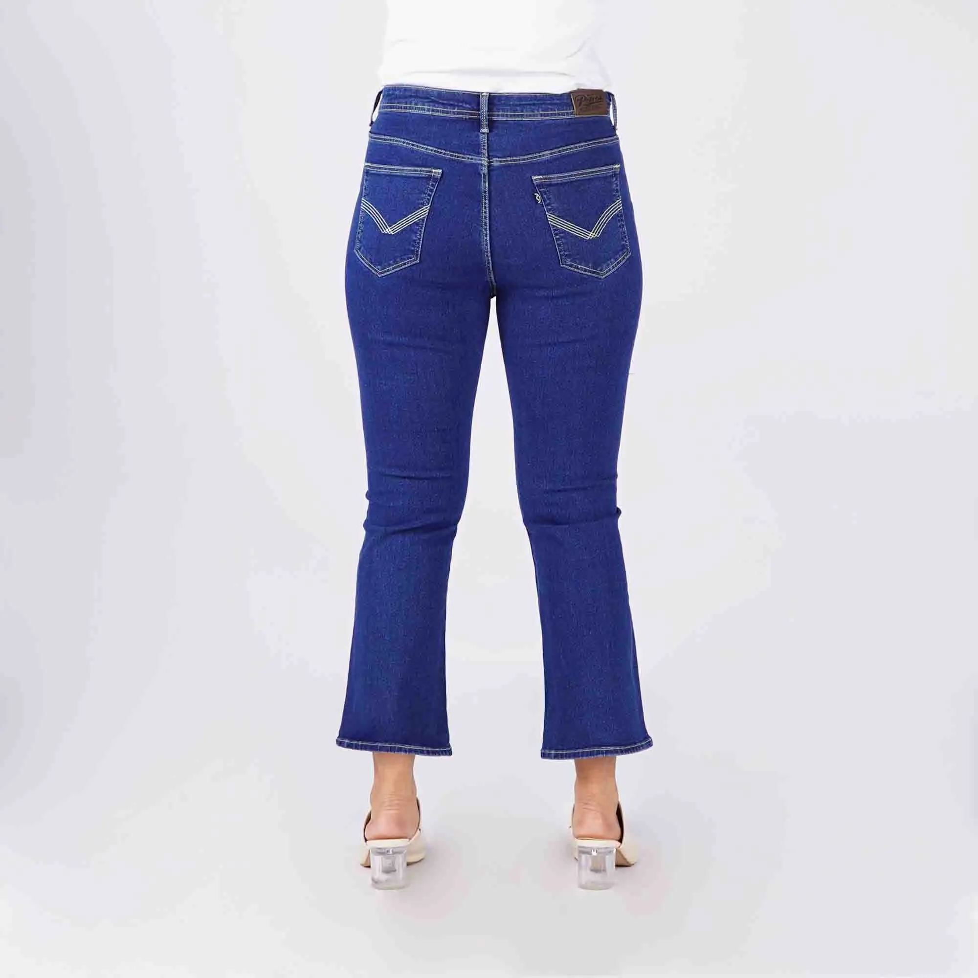 Petrol Ladies Basic Denim Flared Pants Mid-Rise Extreme Wash Fabric 167864 (Medium Shade)