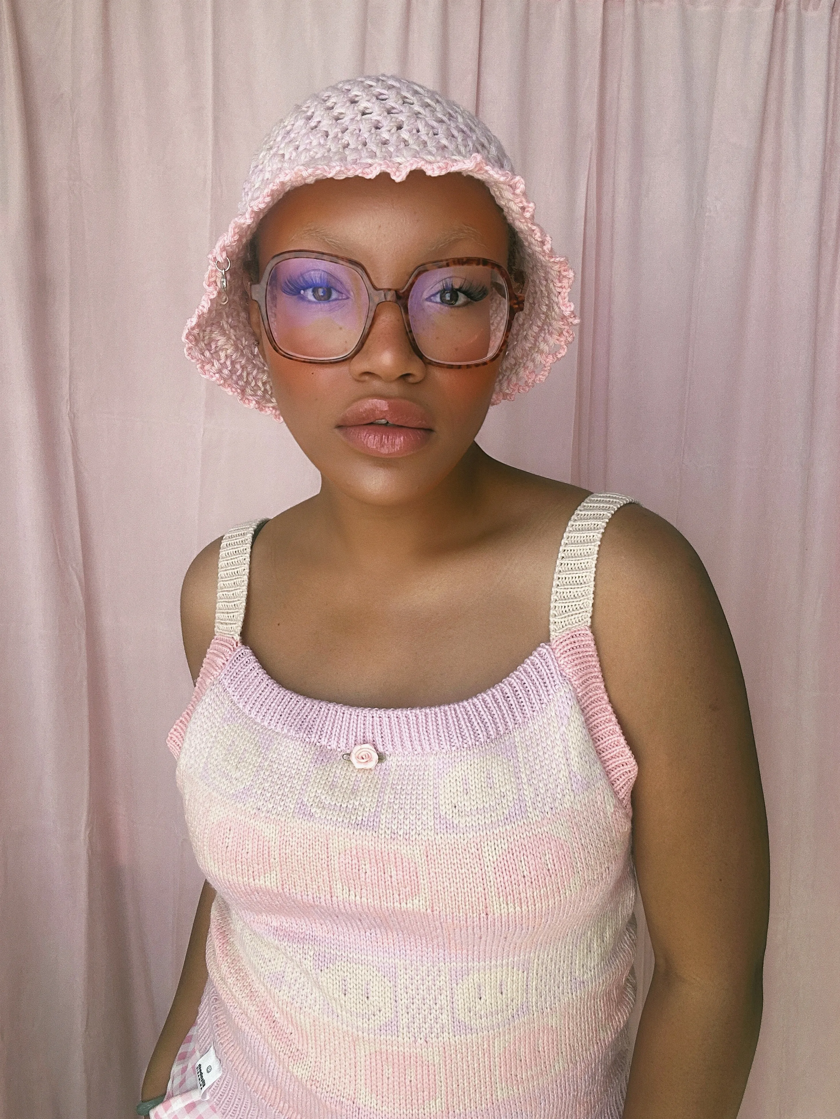 Pink Merino Crochet Hat