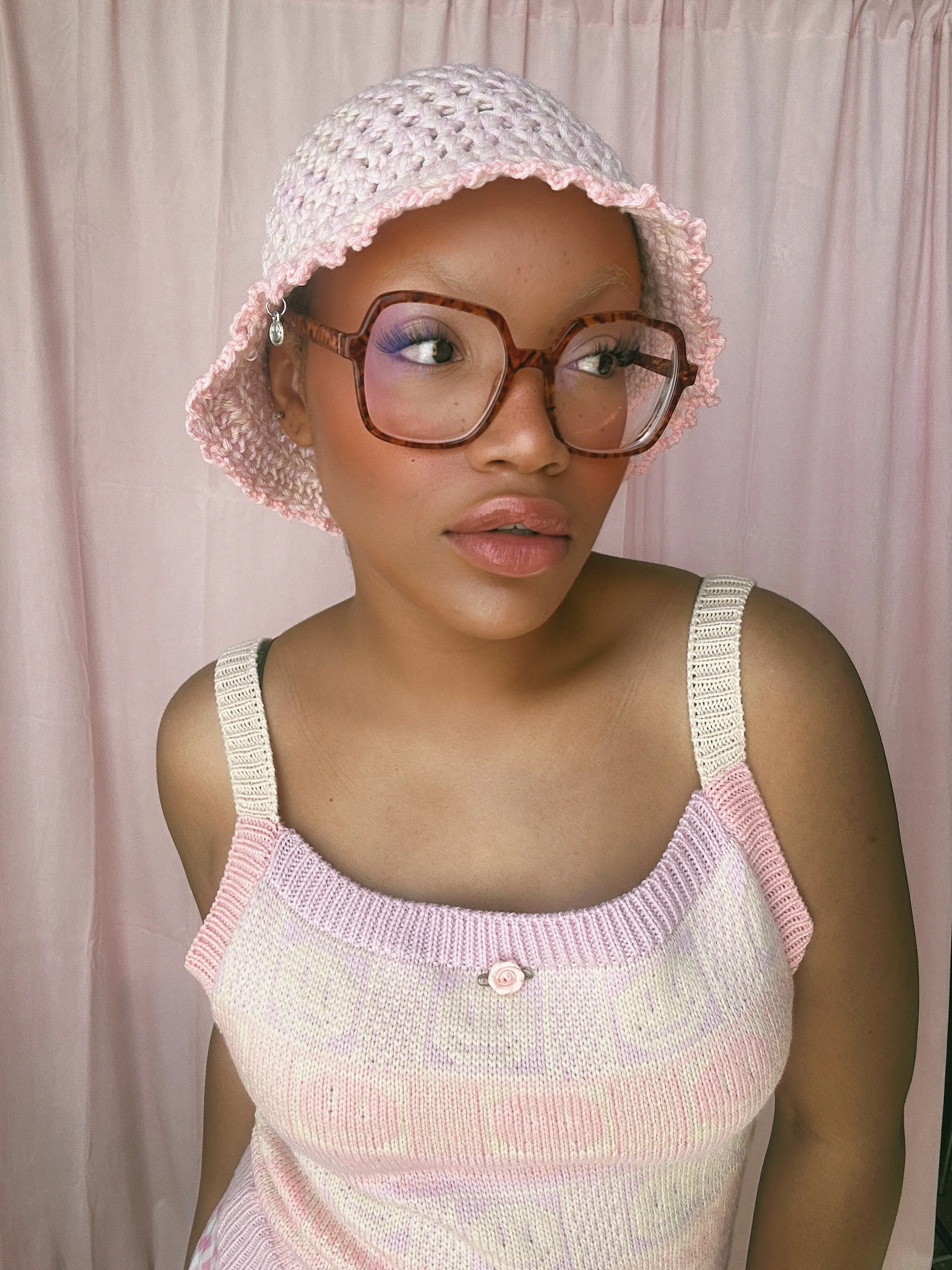 Pink Merino Crochet Hat