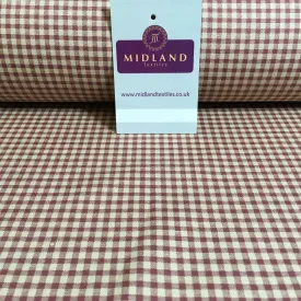 Printed Cotton Poplin Checked Gingham Dress Fabric 44" M758 Mtex