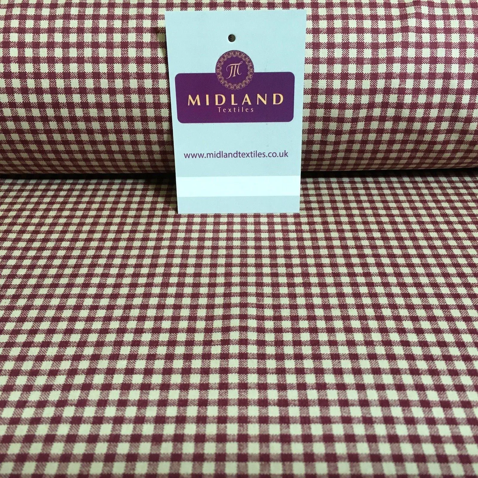 Printed Cotton Poplin Checked Gingham Dress Fabric 44" M758 Mtex