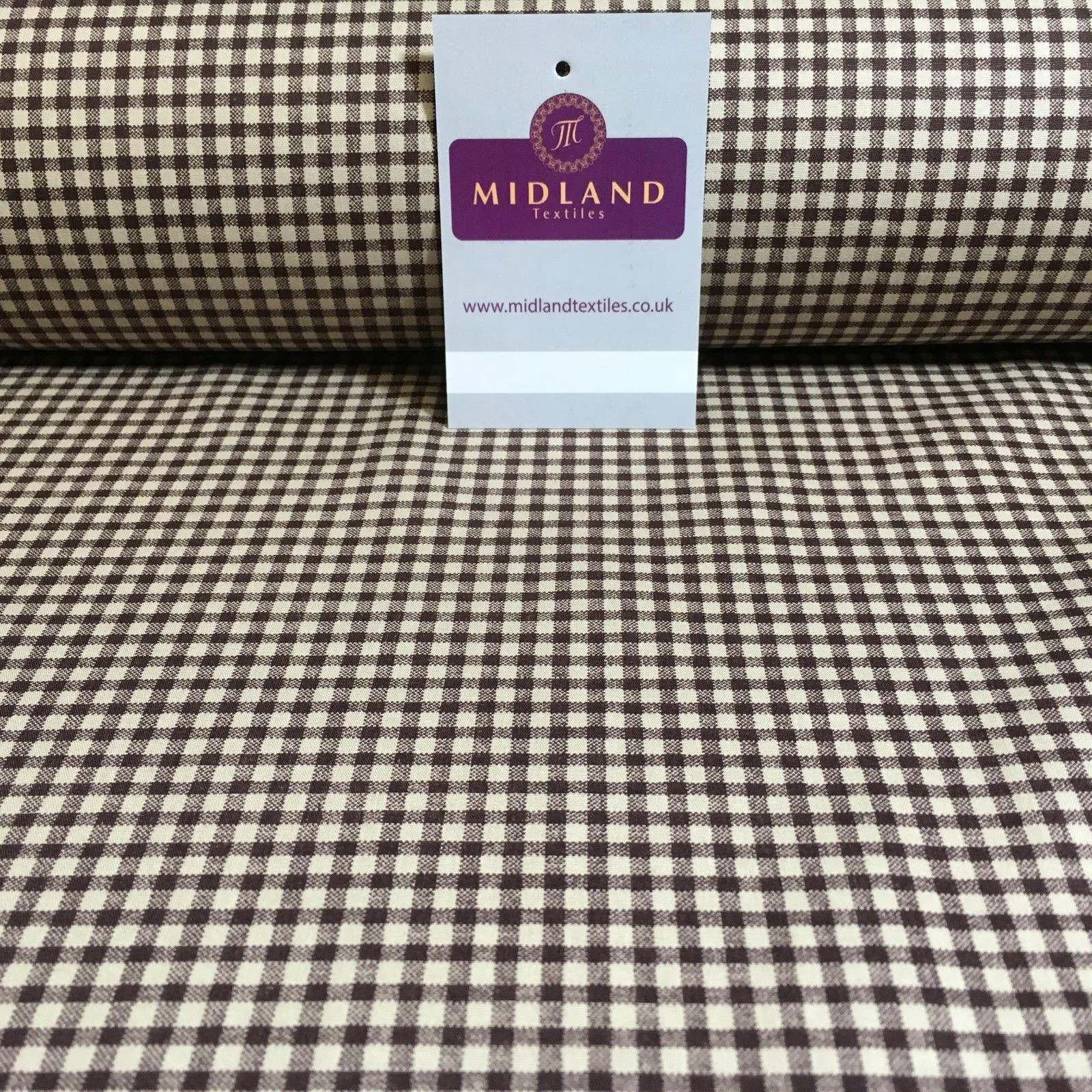 Printed Cotton Poplin Checked Gingham Dress Fabric 44" M758 Mtex