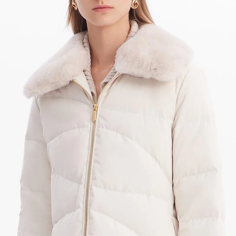 Rabbit Collar Goose Down Coat