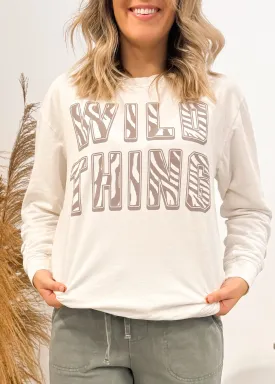 Recycled Karma Wild Thing Fitted Sweatshirt | Pearl