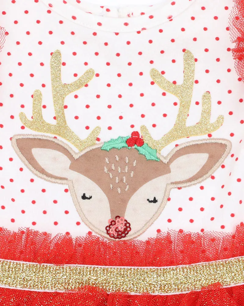 Reindeer Dress with Layered Skirt