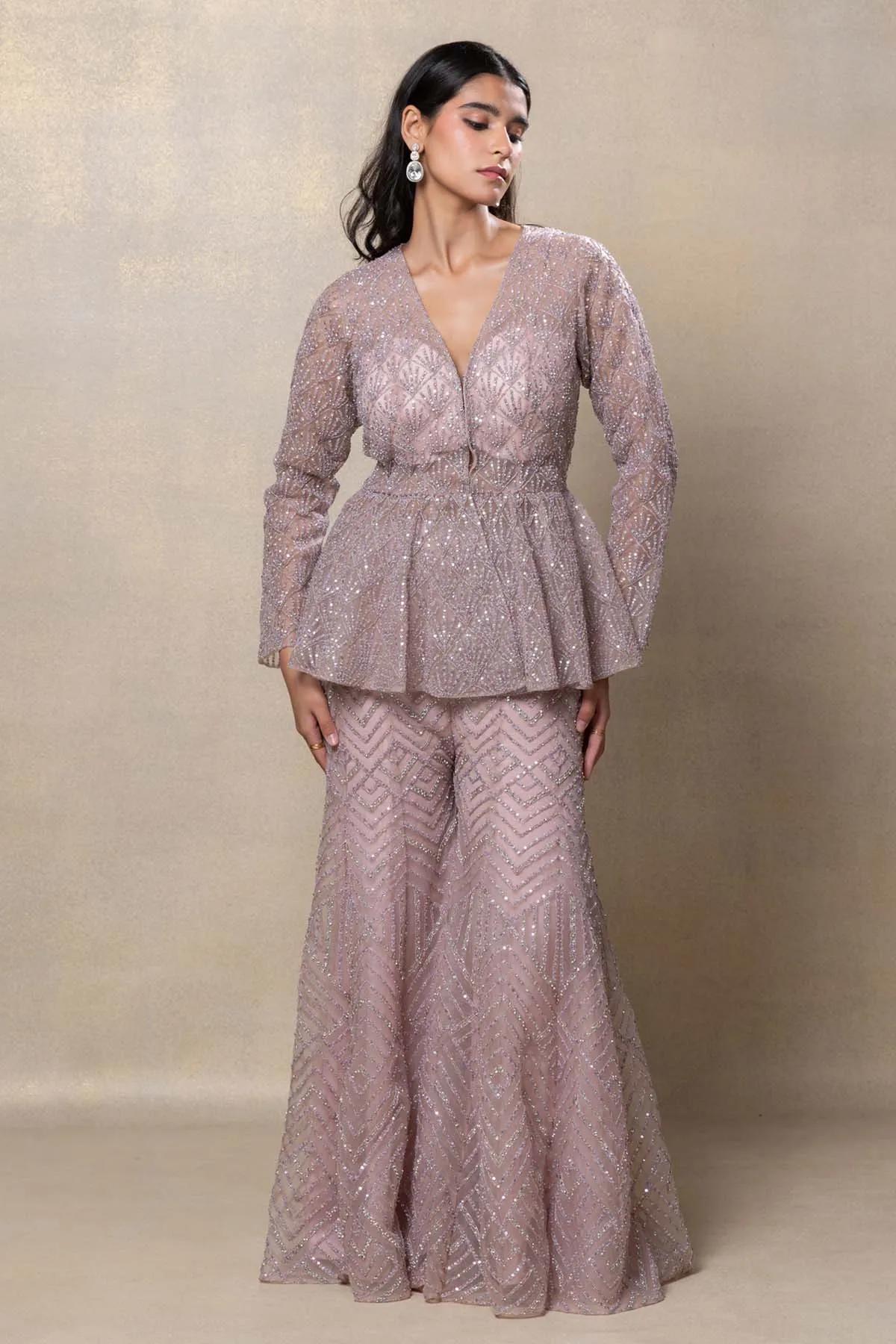 Rose Gold Sequins Top & Pants