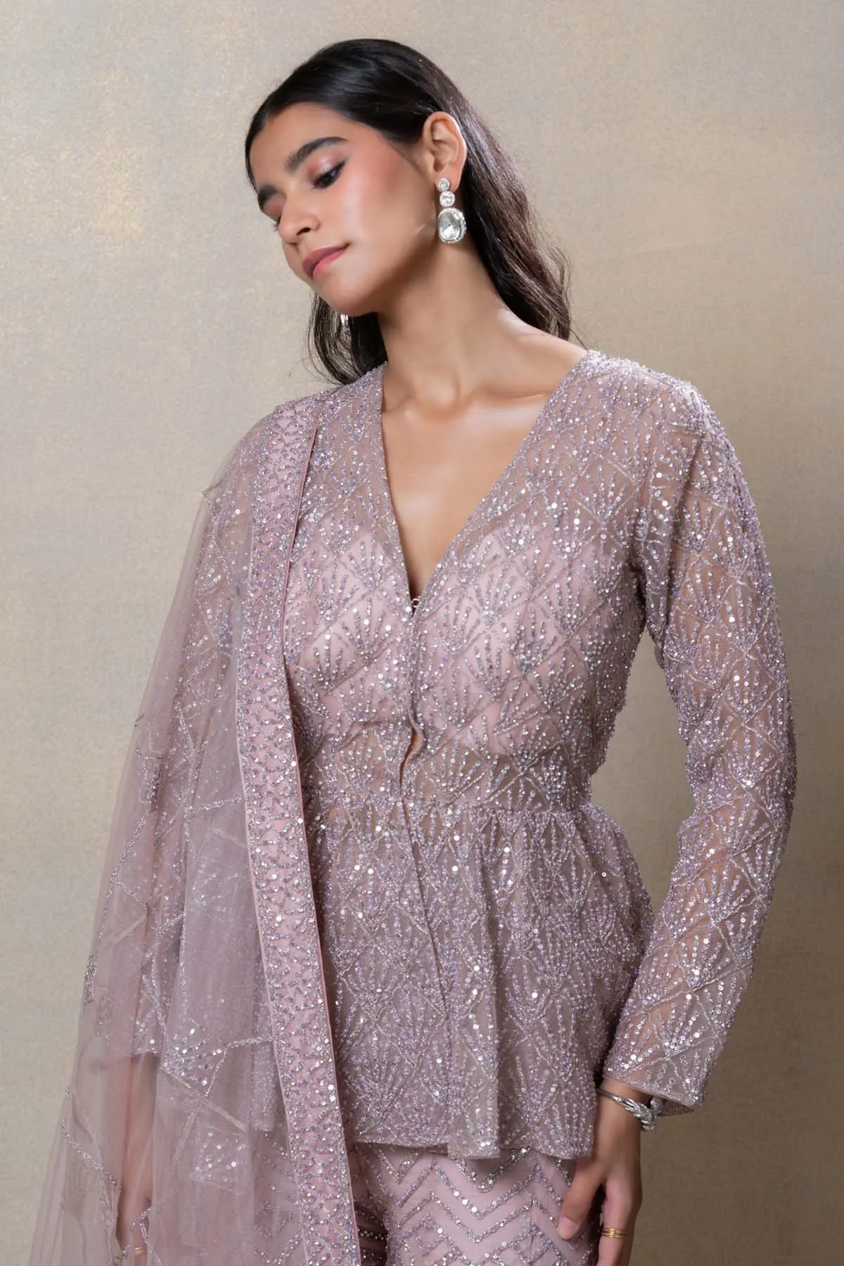 Rose Gold Sequins Top & Pants