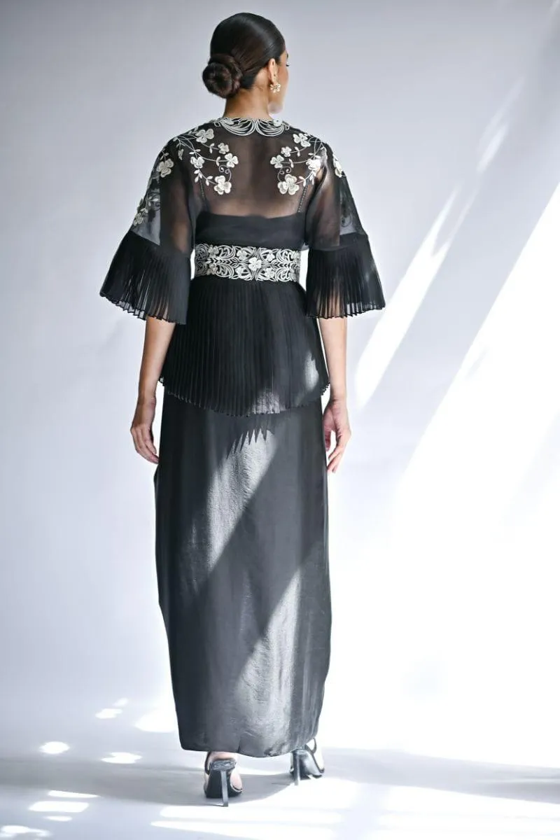 Sania Maskatiya - Ana - ORGANZA - Black - 2 Piece
