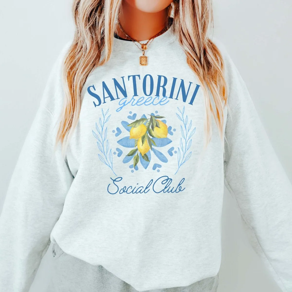 Santorini Greece Social Club Sweatshirt