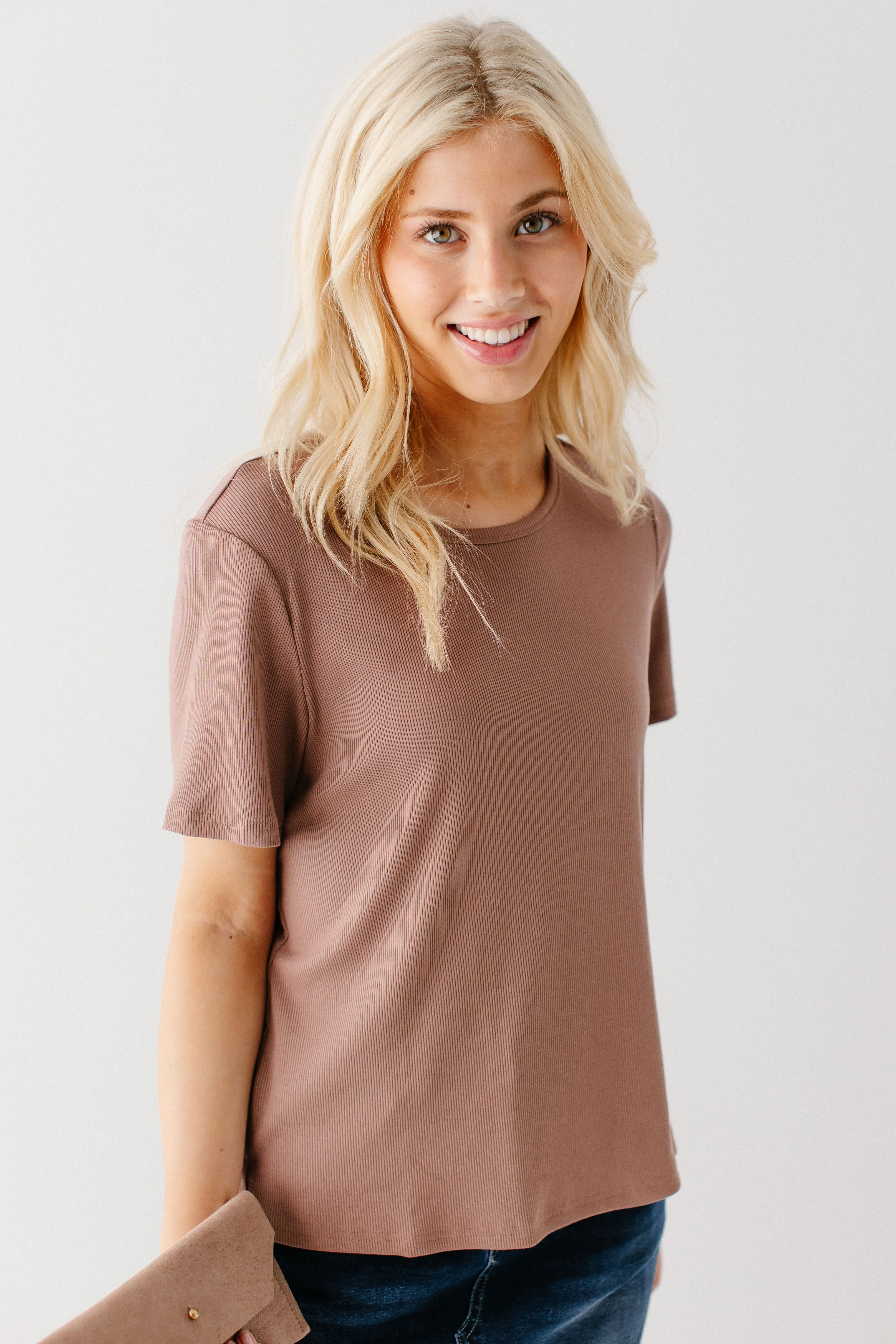 'Shelly' Bamboo Blend Ribbed Tee