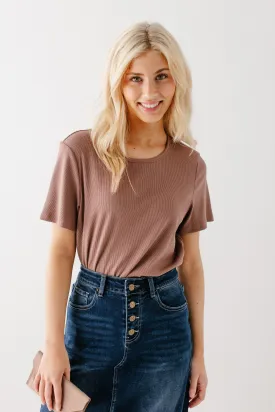 'Shelly' Bamboo Blend Ribbed Tee