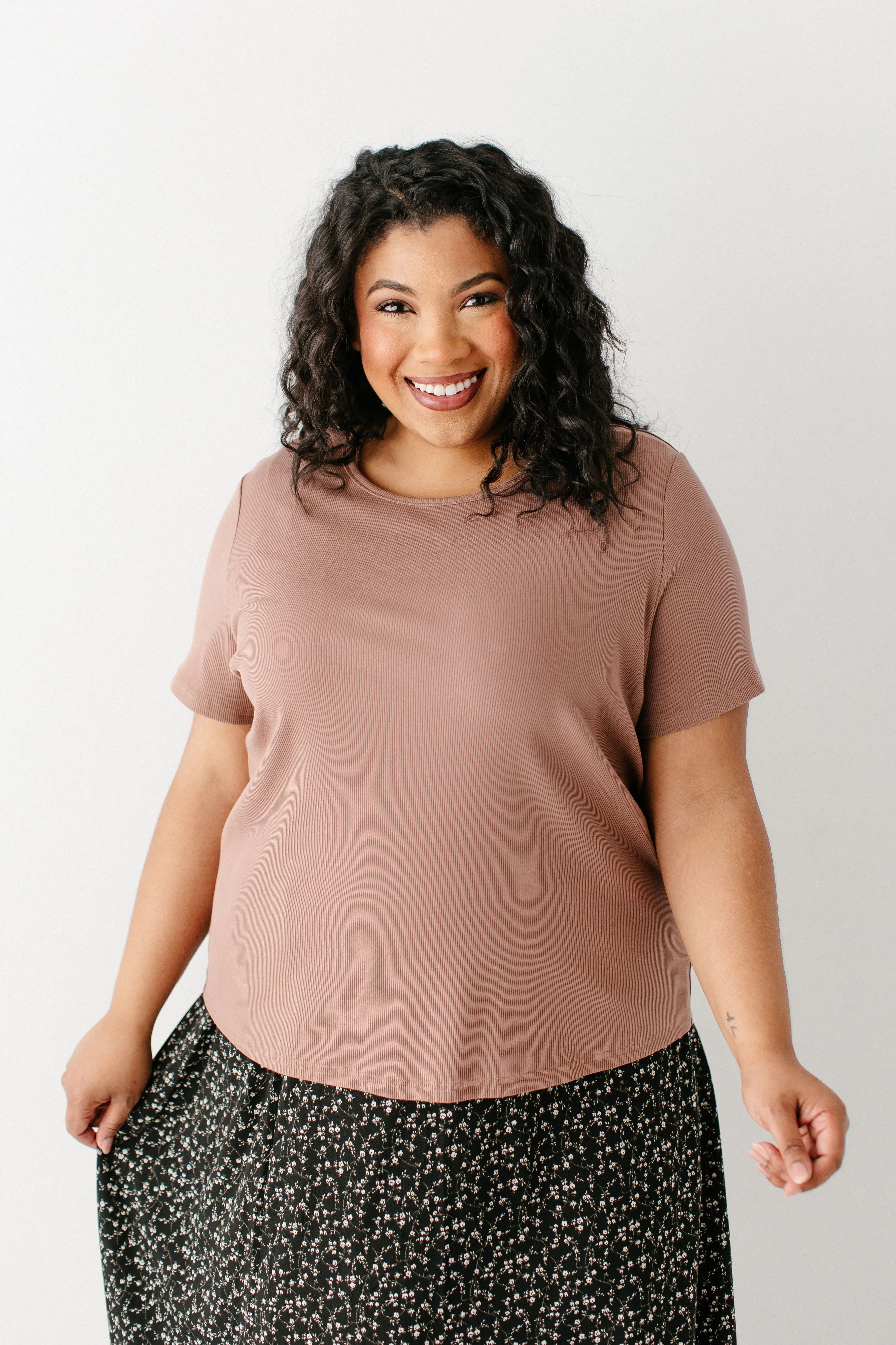 'Shelly' Bamboo Blend Ribbed Tee