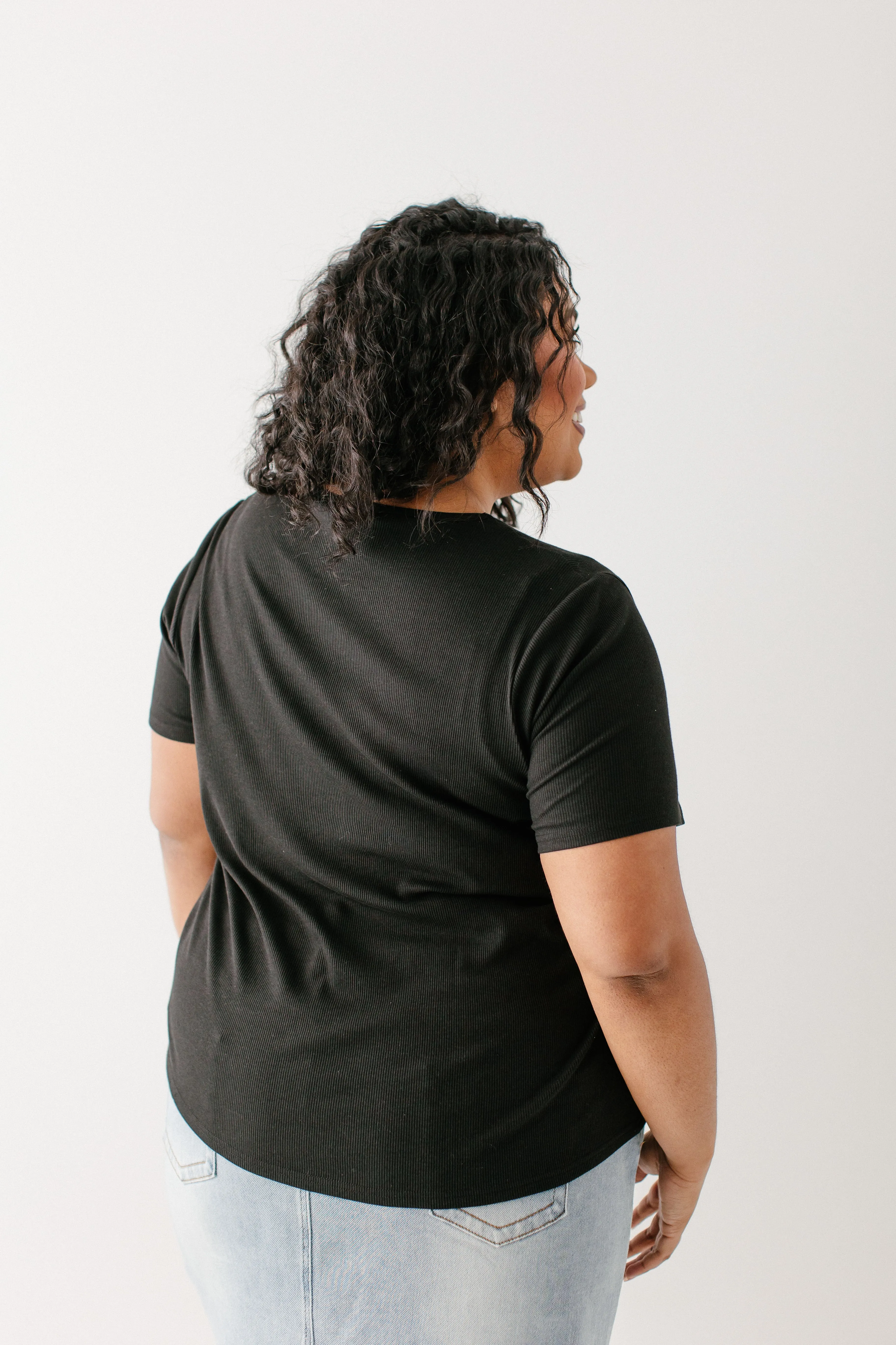 'Shelly' Bamboo Blend Ribbed Tee