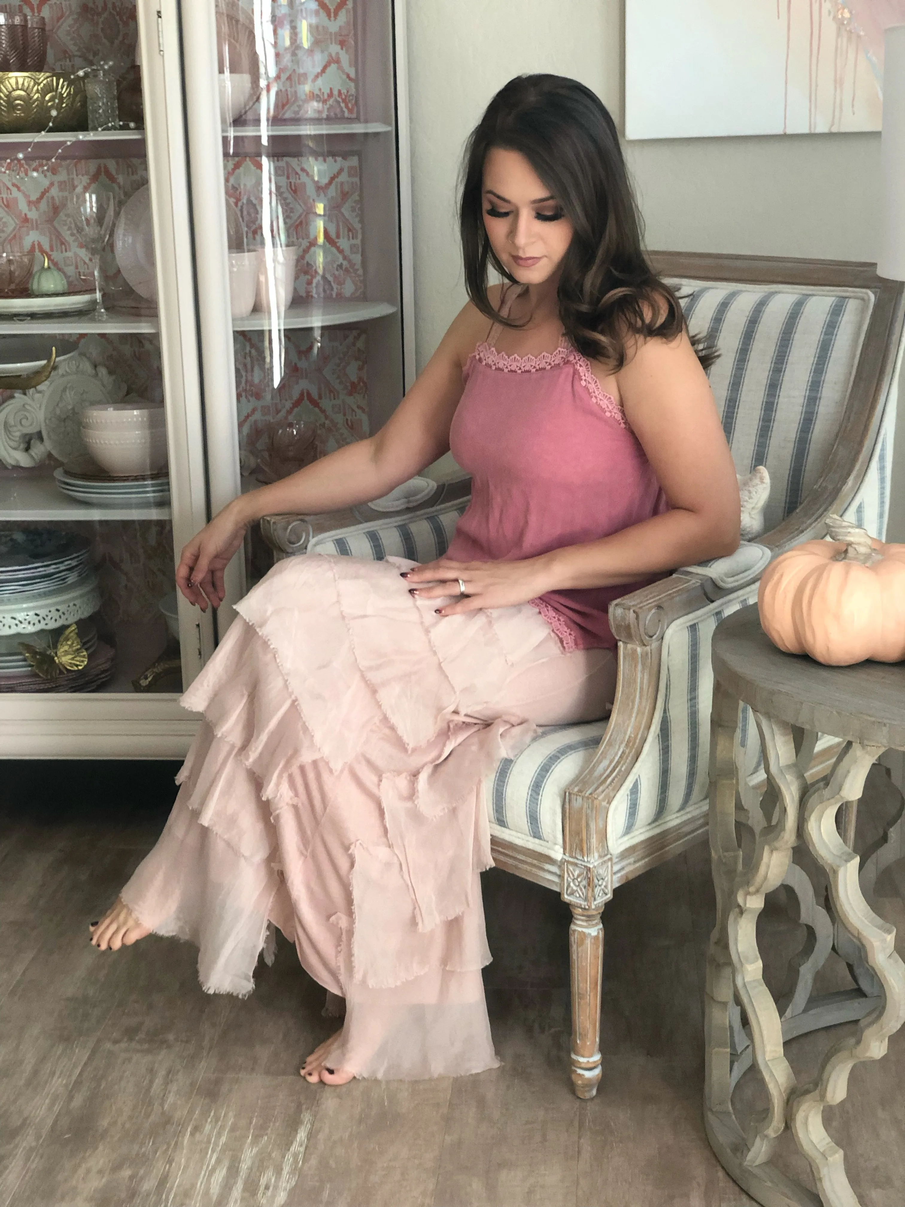 Silk Ruffle Skirt