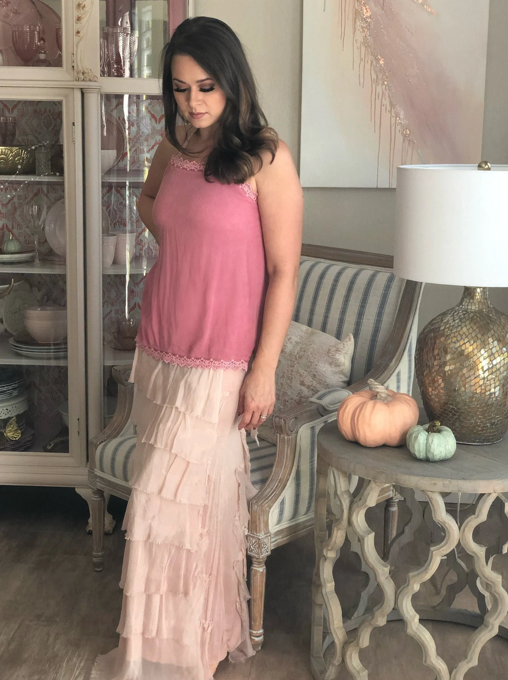 Silk Ruffle Skirt