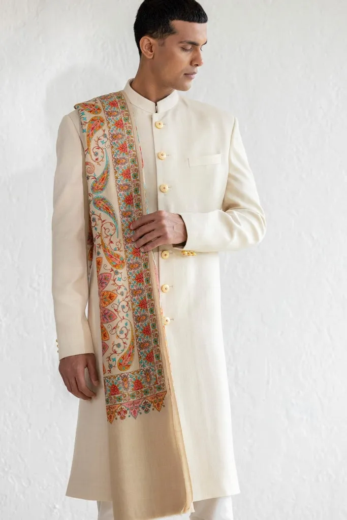 Talq Beige Sherwani