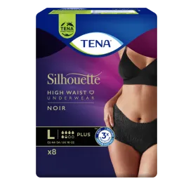 TENA Silhouette Plus Noir High Waist L - Elegante zwarte incontinentiebroekjes voor vrouwen