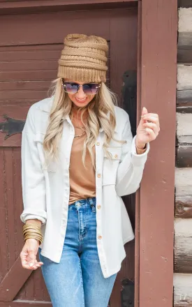 The Breeze Toasty Marshmallow Thermal Shacket by Salty Wave*