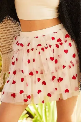 The Cupid Skirt: Mesh Heart Layered Skirt