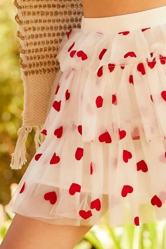 The Cupid Skirt: Mesh Heart Layered Skirt