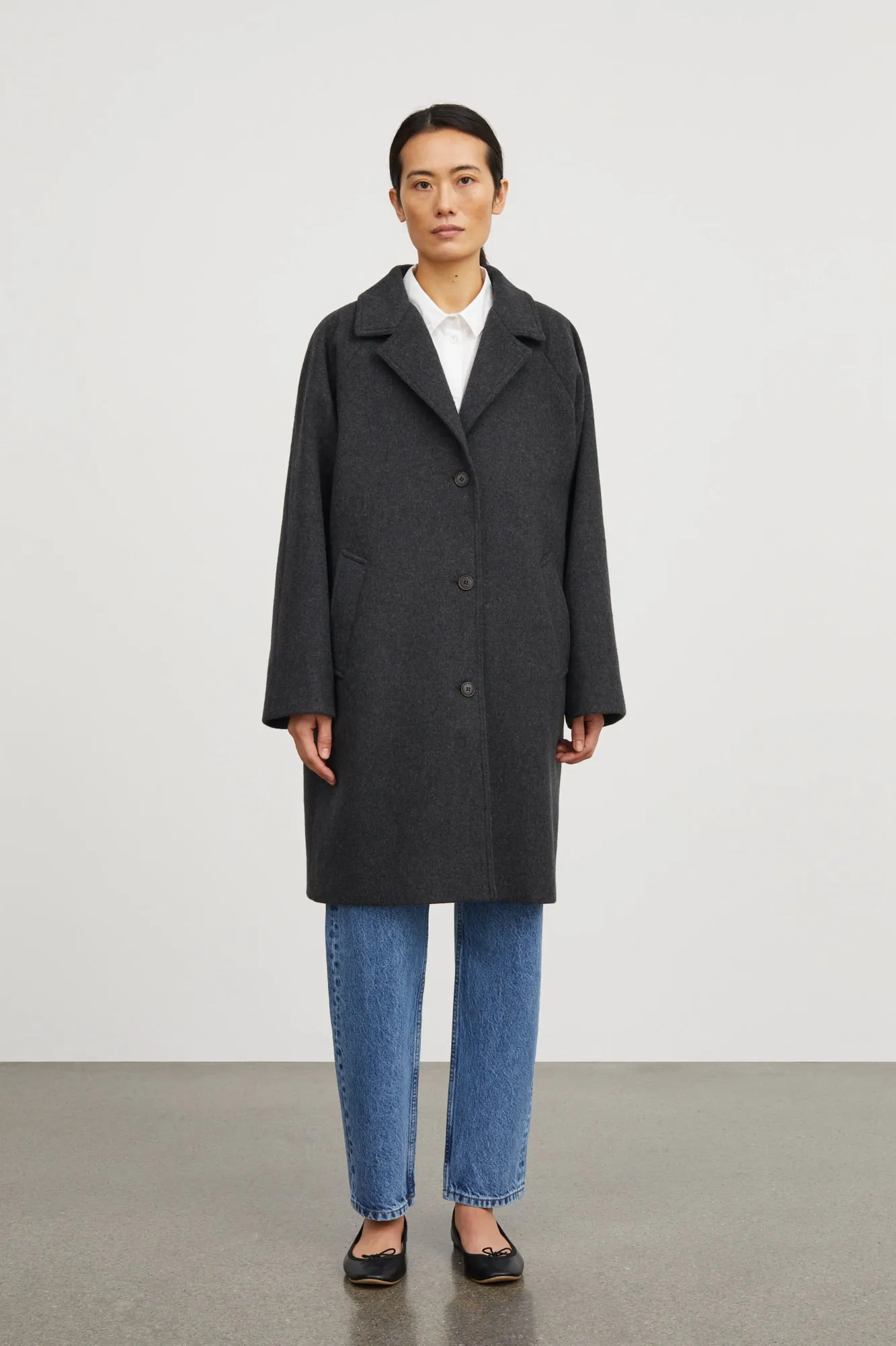 Thelma coat - Dark Grey Melange