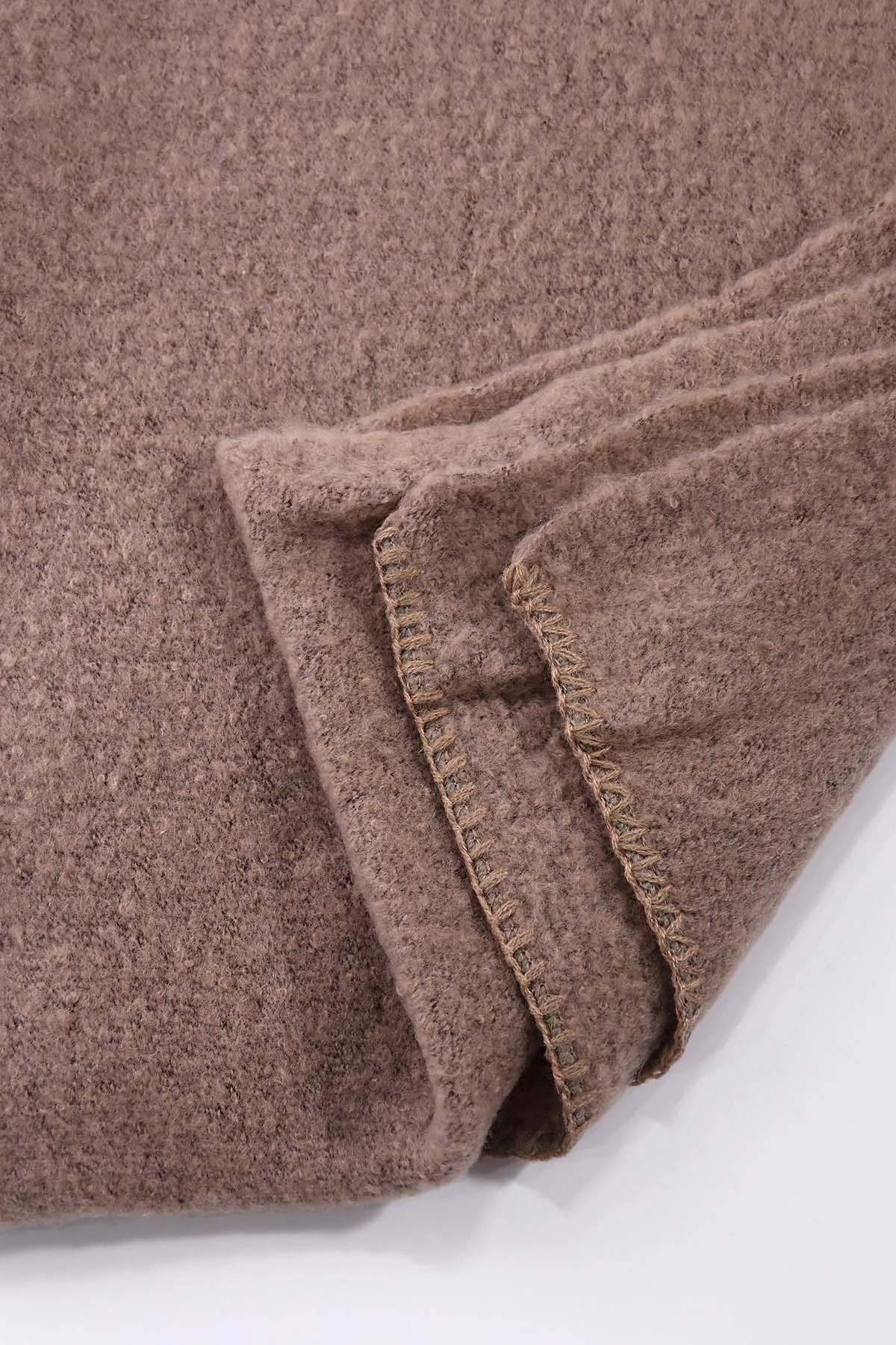 Top Stitch Detail Scarf in Beige