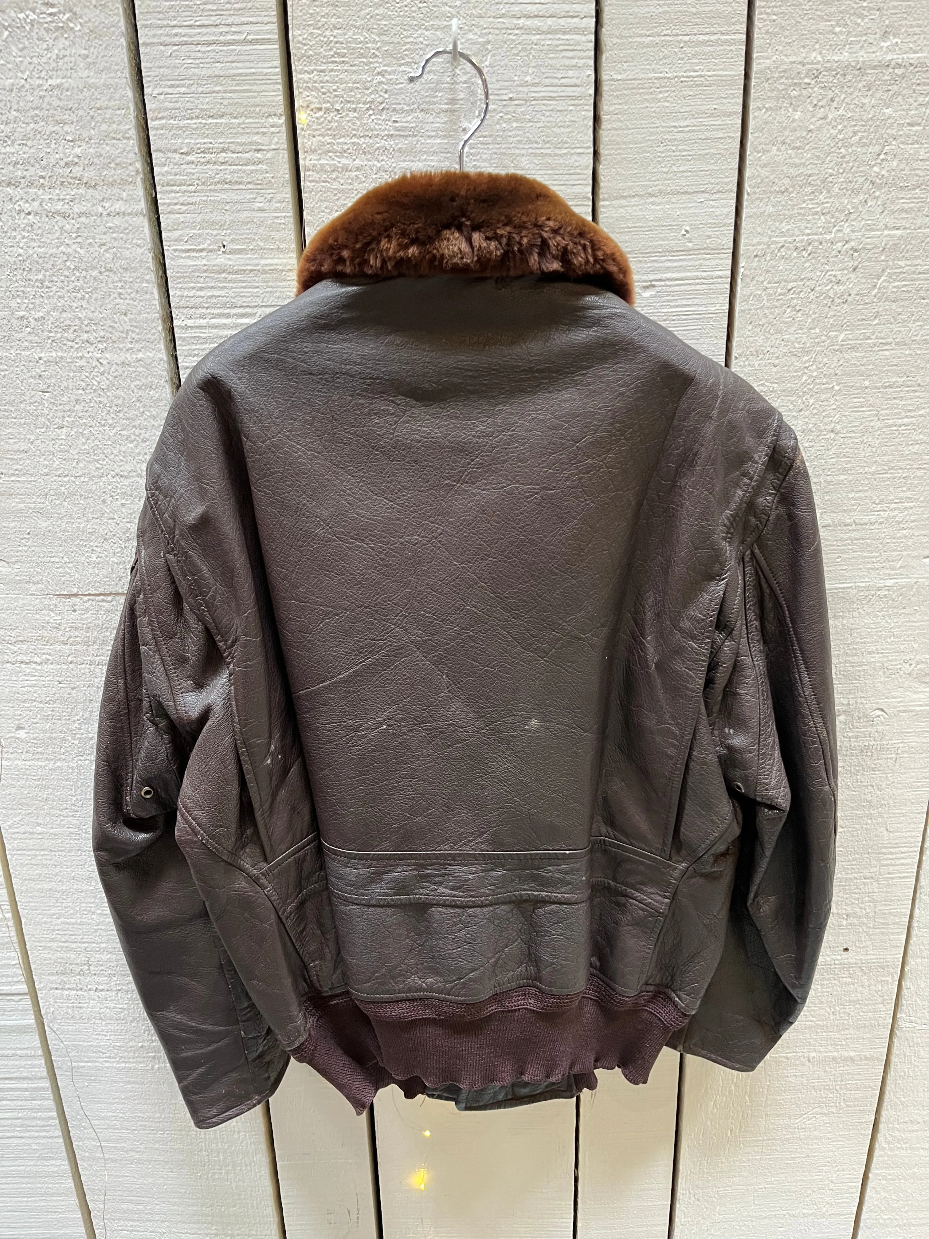Vintage WW2 USN G-1 Brown Leather Flight Jacket, size 44 SOLD