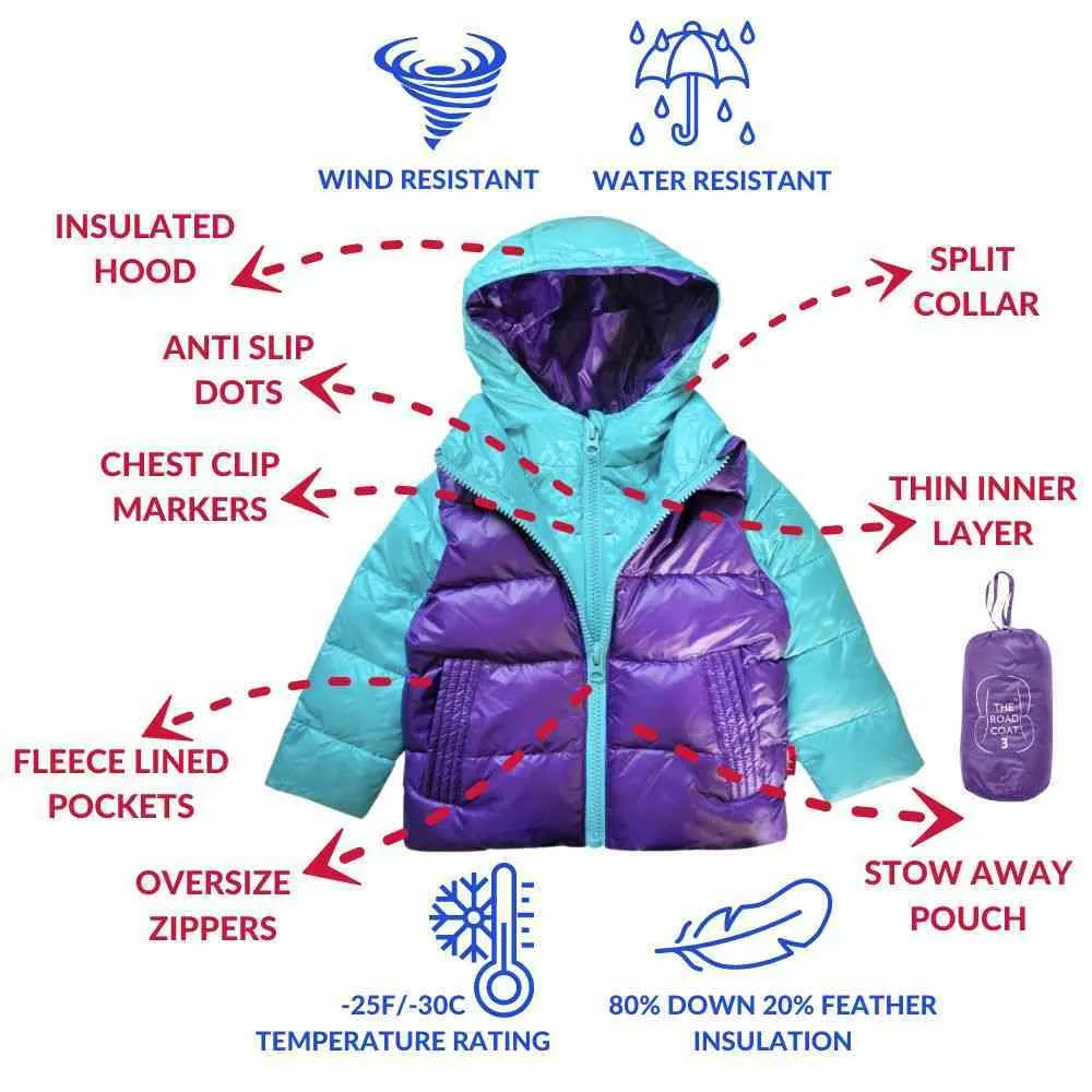 Winter Snuggle-Up 4 Pieces Gift Set Down Aqua / Purple
