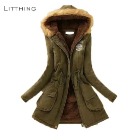 Winter/Spring Coat  Women Fluffy Parkas Female Women Coat Thicken Warm Cotton Winter Jacket