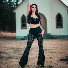 Women's Gothic Lace Patchwork Flared Pants