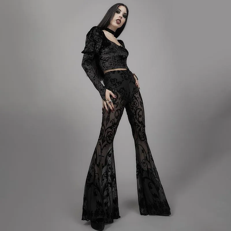 Women's Gothic Lace Patchwork Flared Pants